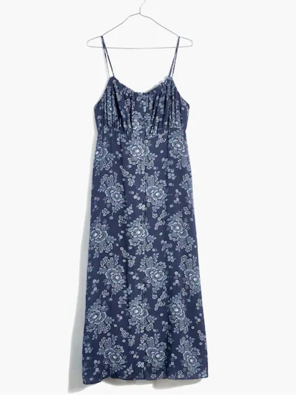Madewell Summer Tie Back Sundress Boho Prairie‎ Cottagecore Floral Blue Size 14